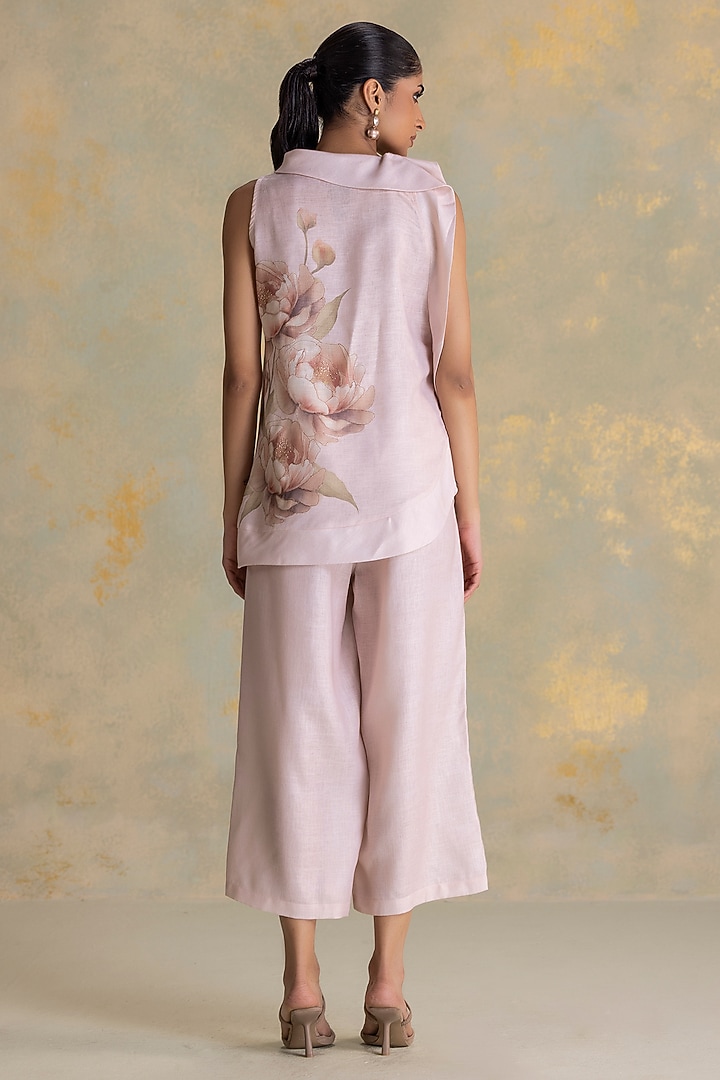 Shadow Rose-Colored Linen Blend Top by Kaveri at Pernia's Pop Up Shop