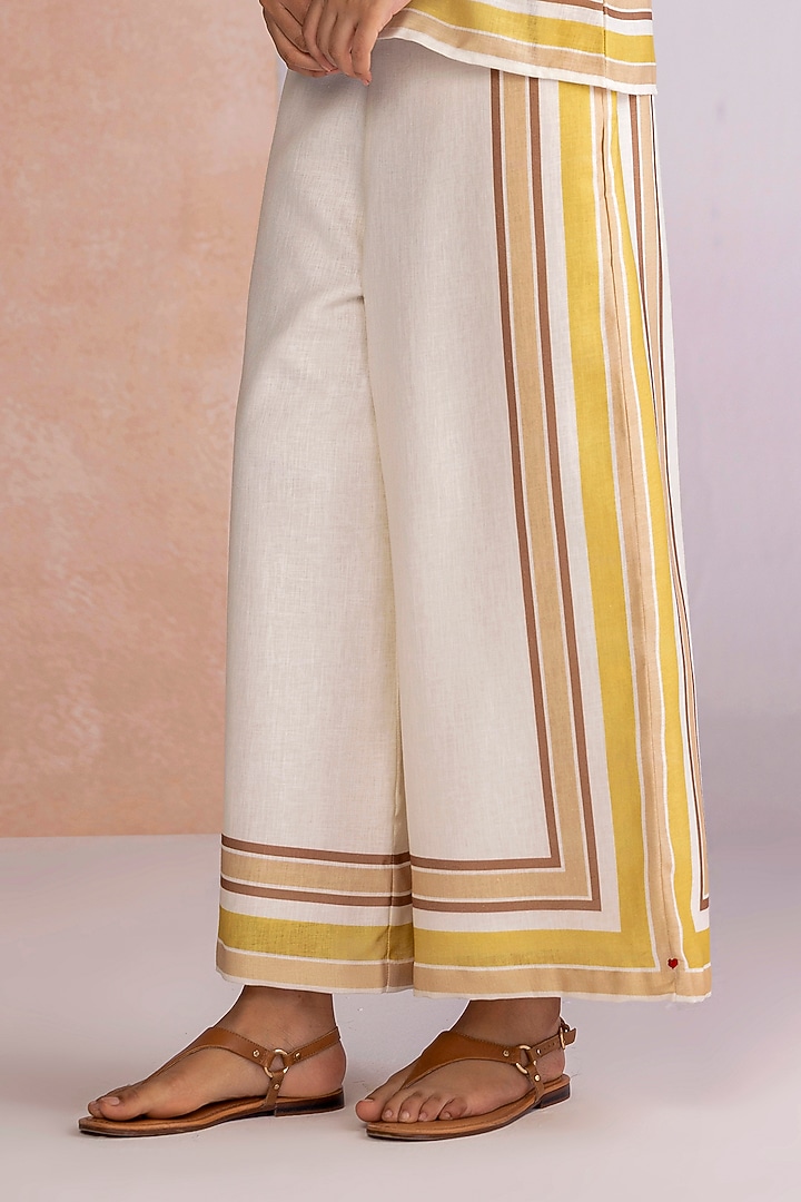 Citrus Linen Stripe Printed Co-Ord Set by Kaveri at Pernia's Pop Up Shop