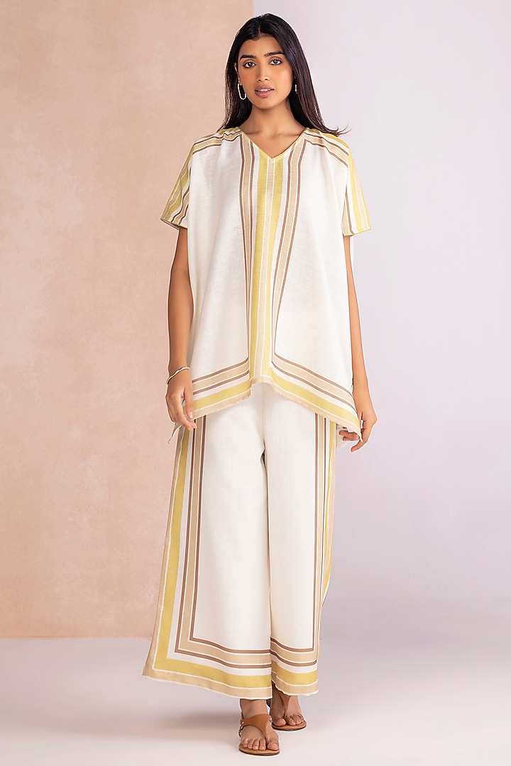 Citrus Linen Striped Co-Ord Set by Kaveri at Pernia's Pop Up Shop