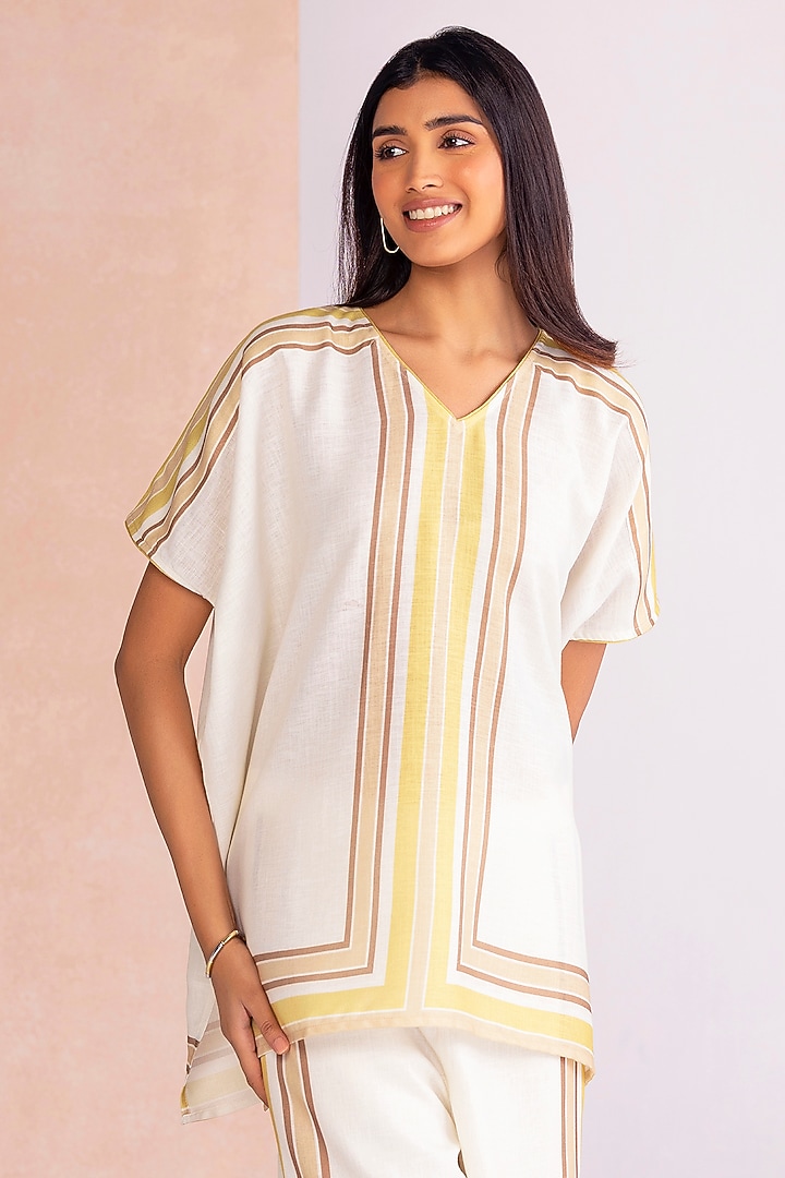 Citrus Linen Striped Co-Ord Set by Kaveri at Pernia's Pop Up Shop