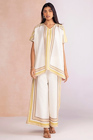 Citrus Linen Printed Top by Kaveri