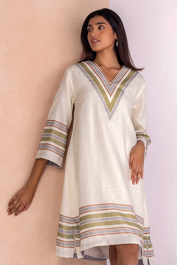Earthy Beige Linen Summer Dress by Kaveri at Pernia's Pop Up Shop