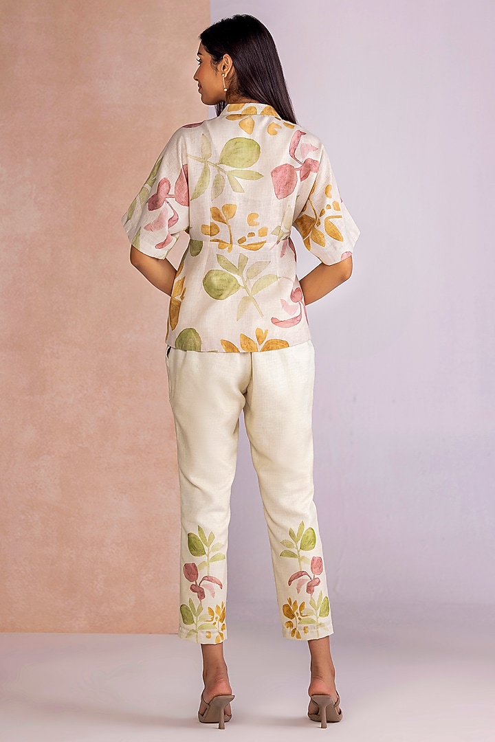 Sahara-Colored Linen Blend Co-Ord Set by Kaveri at Pernia's Pop Up Shop