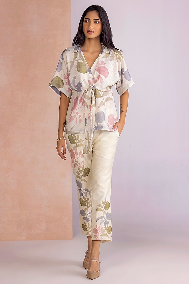 Artic-Colored Linen Blend Co-Ord Set by Kaveri at Pernia's Pop Up Shop