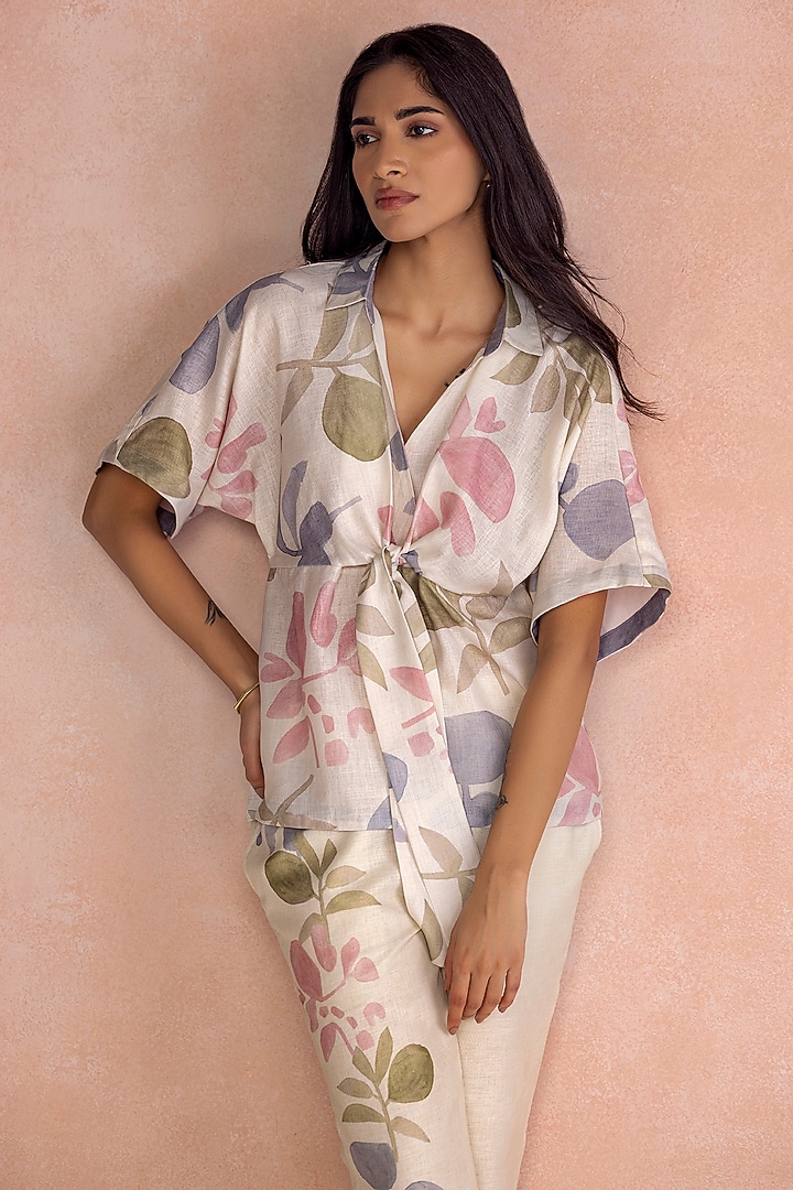 Artic-Colored Linen Blend Co-Ord Set by Kaveri at Pernia's Pop Up Shop