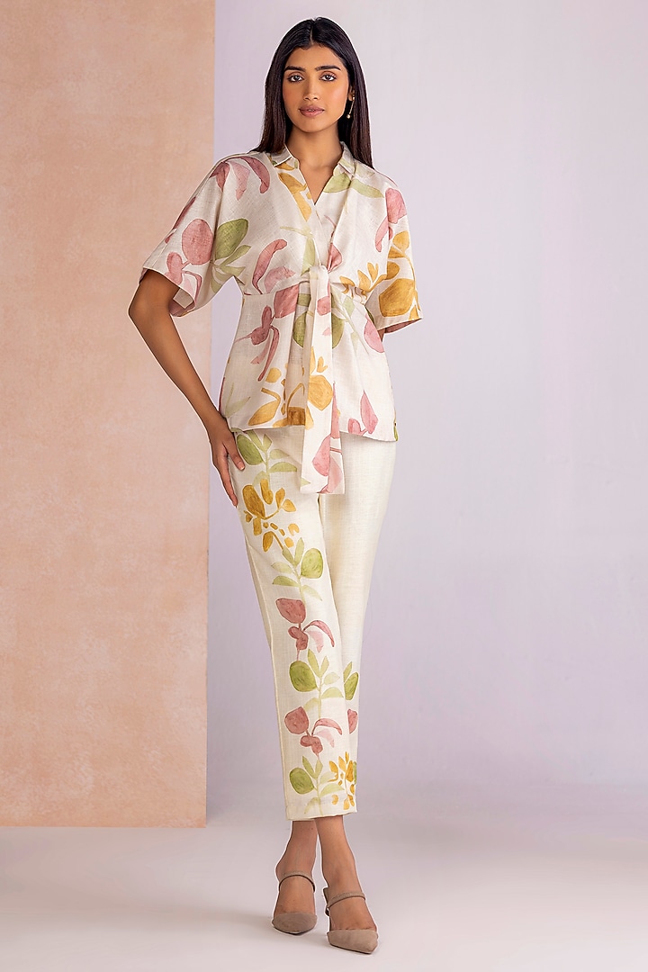 Sahara-Colored Linen Blend Top by Kaveri at Pernia's Pop Up Shop