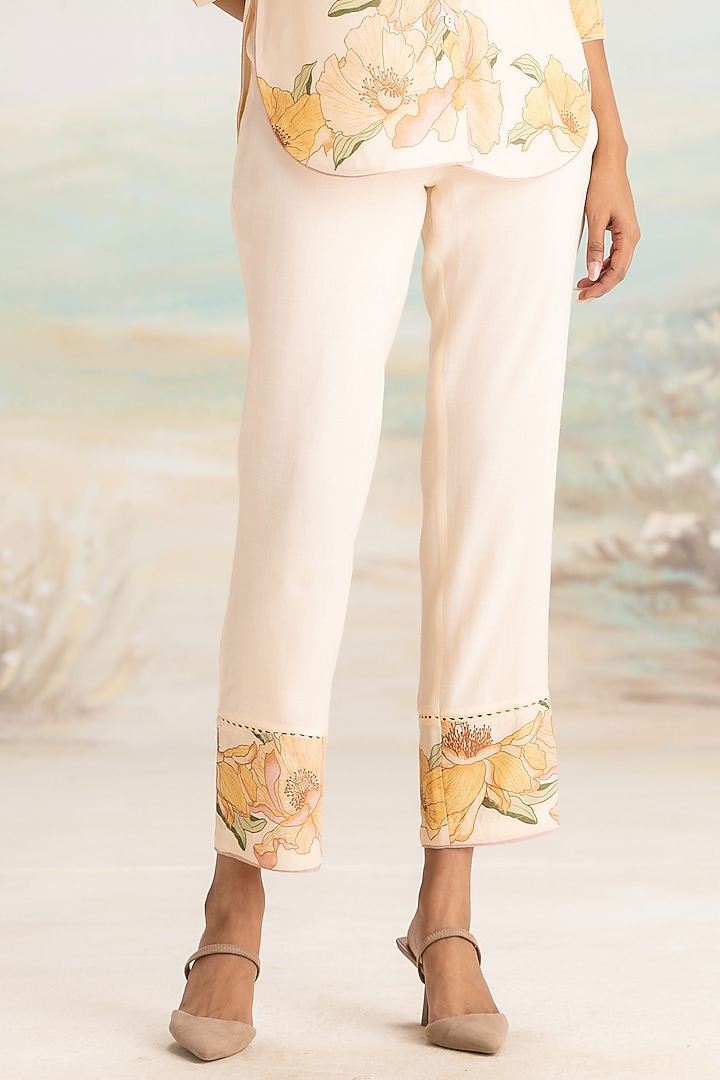 Nude-Colored Viscose Screen Printed Co-Ord Set by Kaveri at Pernia's Pop Up Shop