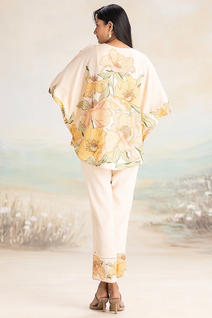 Nude-Colored Viscose Screen Printed Co-Ord Set by Kaveri at Pernia's Pop Up Shop