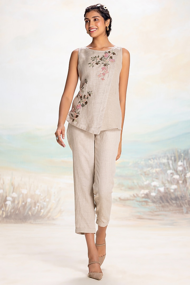 Natural-Colored Linen Co-Ord Set by Kaveri at Pernia's Pop Up Shop