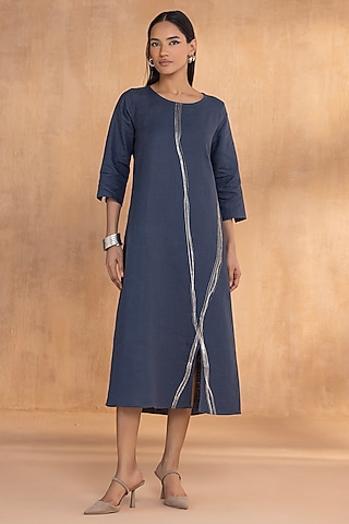 Nile-Colored Linen Dress by Kaveri