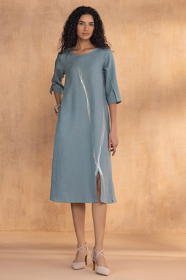 Jade Linen Summer Dress by Kaveri at Pernia's Pop Up Shop