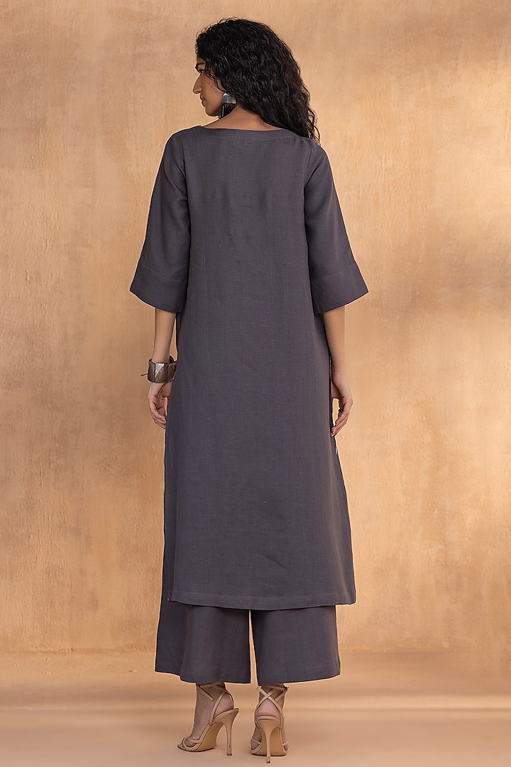 Charcoal Cotton Printed Co-Ord Set by Kaveri at Pernia's Pop Up Shop