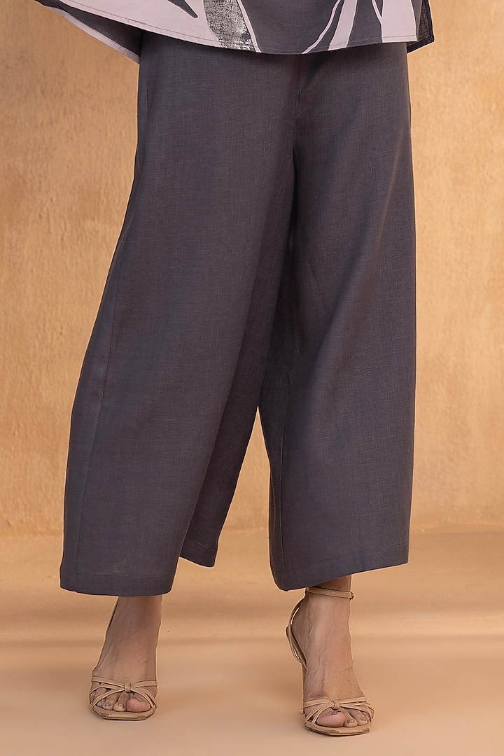 Charcoal Linen Printed Co-Ord Set by Kaveri at Pernia's Pop Up Shop