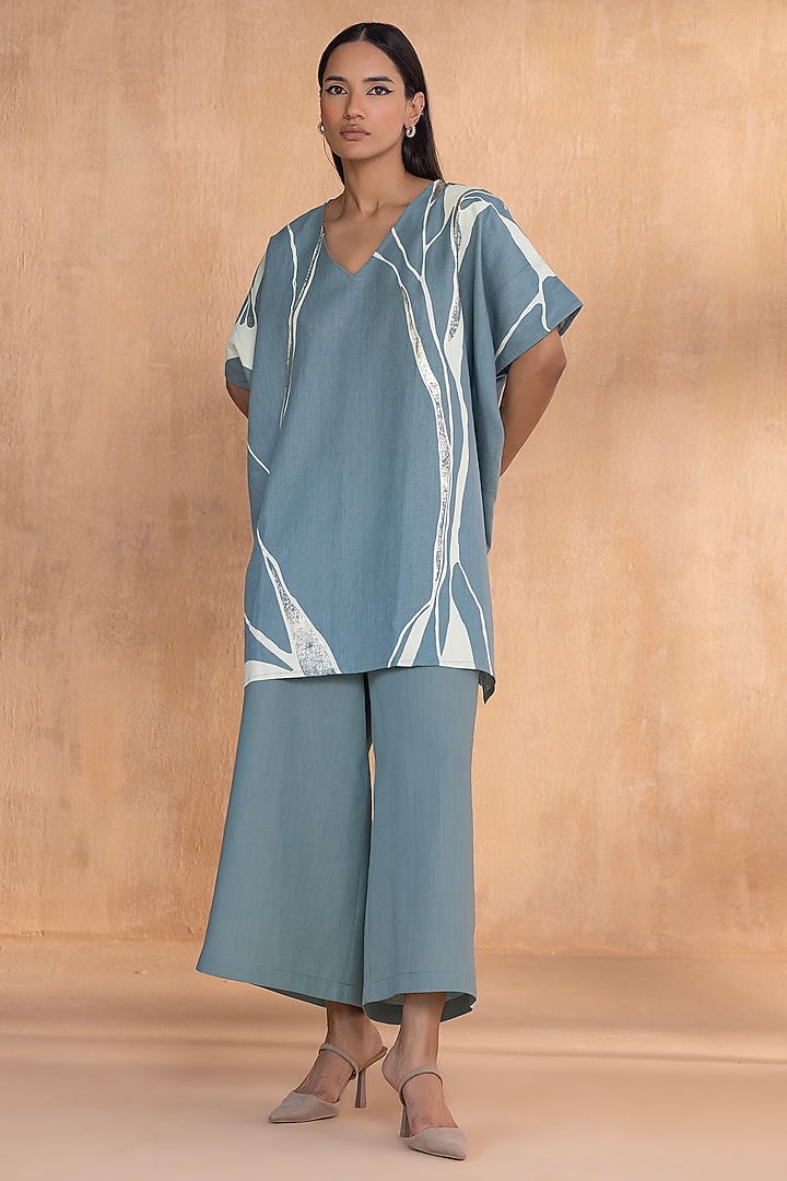 Jade Linen Printed Co-Ord Set by Kaveri at Pernia's Pop Up Shop