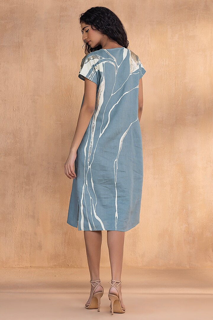 Jade Linen Printed Summer Dress by Kaveri at Pernia's Pop Up Shop