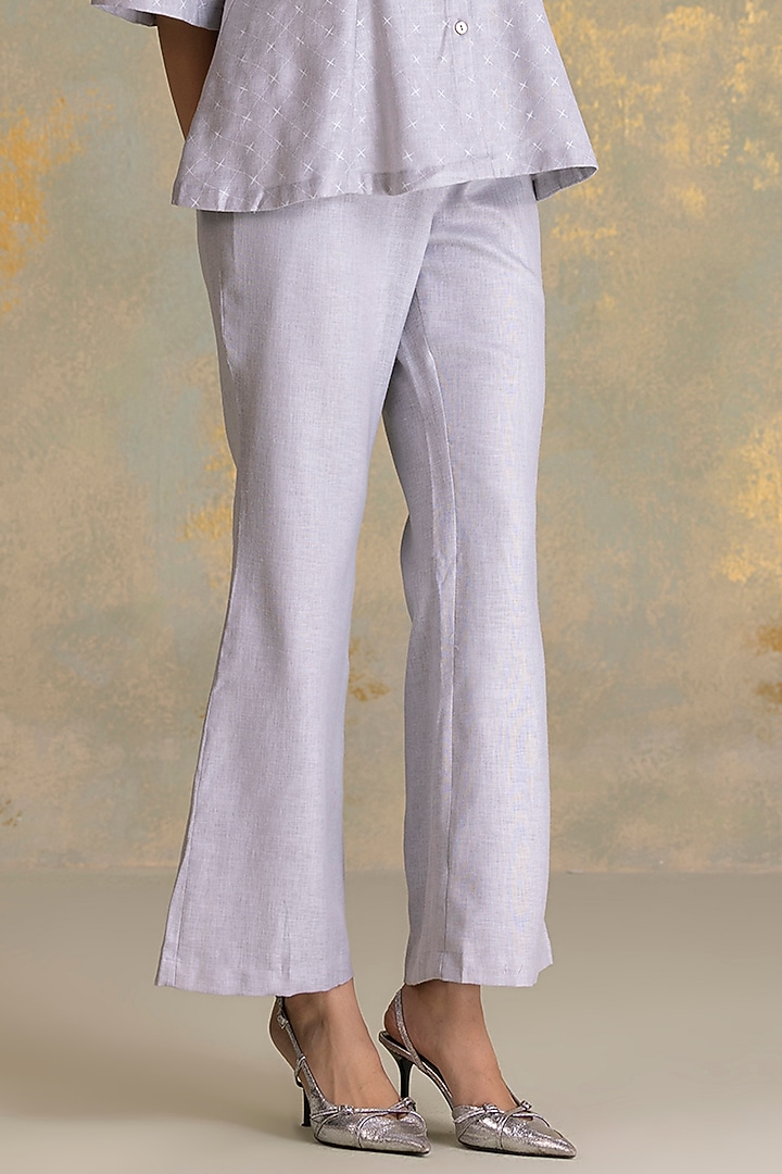 Smoke-Grey Linen Blend Co-Ord Set by Kaveri at Pernia's Pop Up Shop