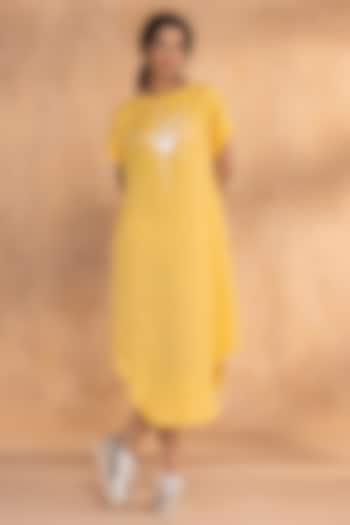 Sun-Colored Linen Hand-Screen Printed Summer Dress by Kaveri at Pernia's Pop Up Shop