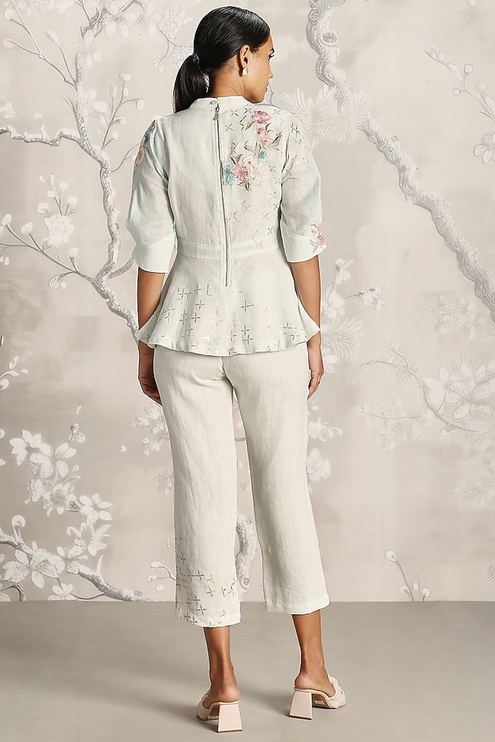 Bonny-Colored Linen Hand Printed Co-Ord Set by Kaveri at Pernia's Pop Up Shop