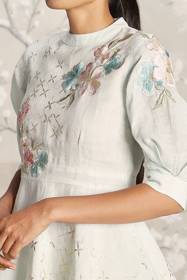 Bonny-Colored Linen Hand Printed Top by Kaveri at Pernia's Pop Up Shop
