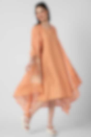 Muskmelon Linen Hand Screen Printed Jacket Vacation Dress by Kaveri at Pernia's Pop Up Shop