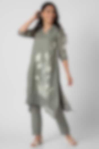 Jade Linen Hand Screen Printed Tunic Set by Kaveri at Pernia's Pop Up Shop