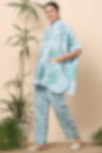 Powder Blue Printed Pant Set by Kaveri at Pernia's Pop Up Shop