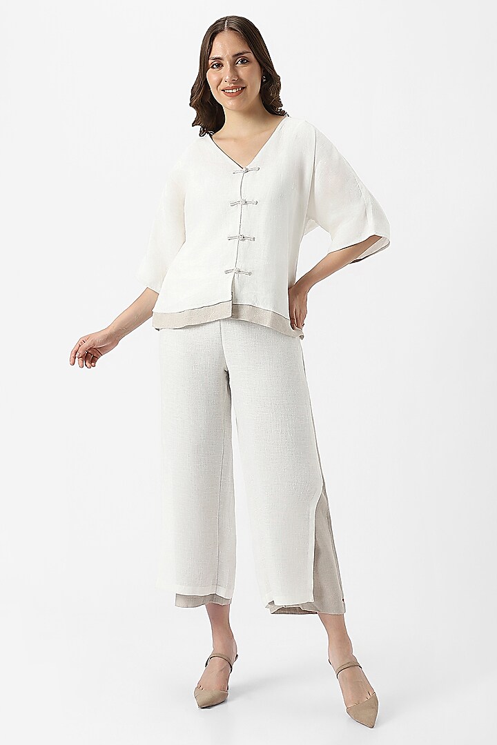 Off-White Linen Co-Ord Set by Kaveri at Pernia's Pop Up Shop