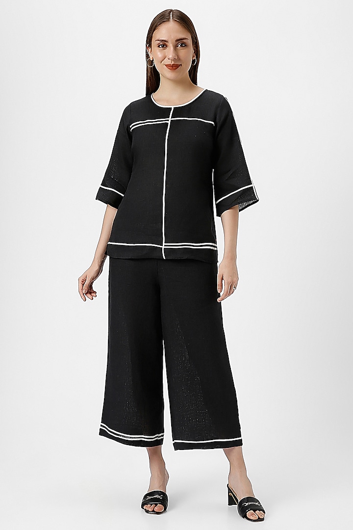 Black Linen Co-ord Set by Kaveri at Pernia's Pop Up Shop