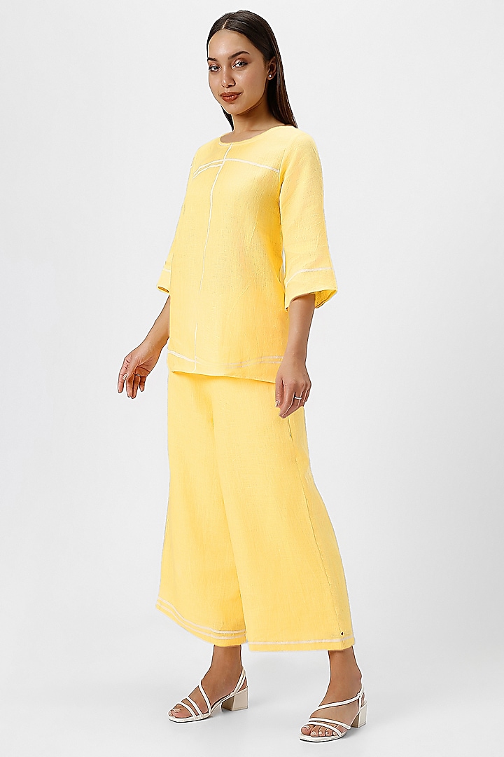 Yellow Linen Co-ord Set by Kaveri at Pernia's Pop Up Shop