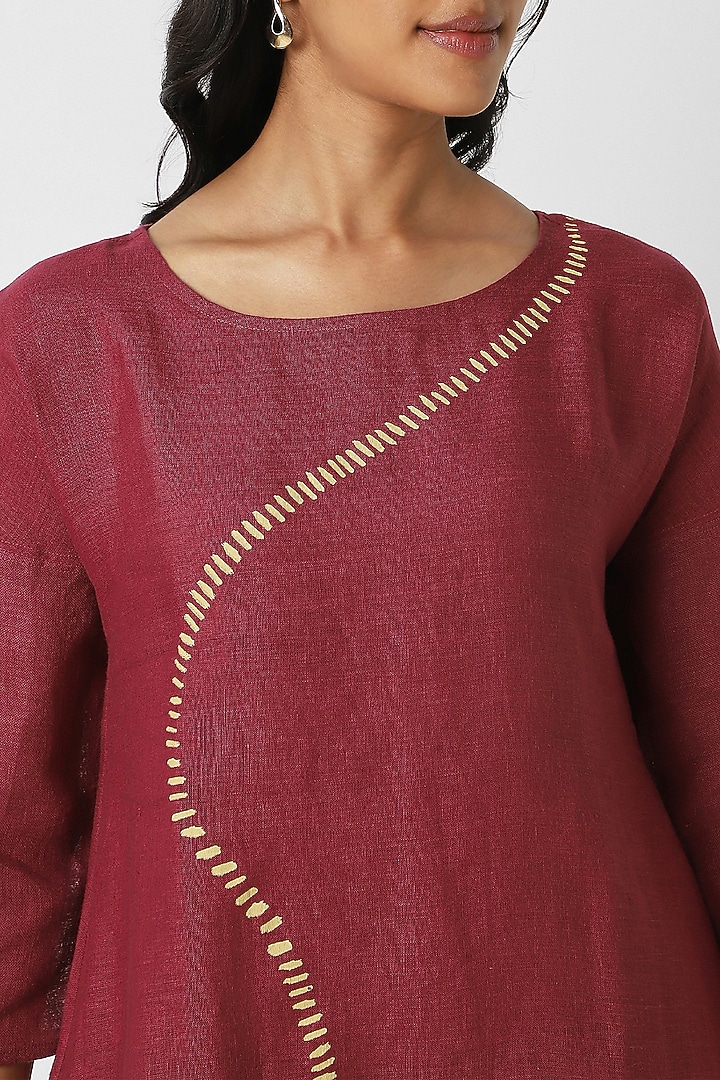 Wine Line Hand Screen Printed Wiggle Summer Dress by Kaveri at Pernia's Pop Up Shop