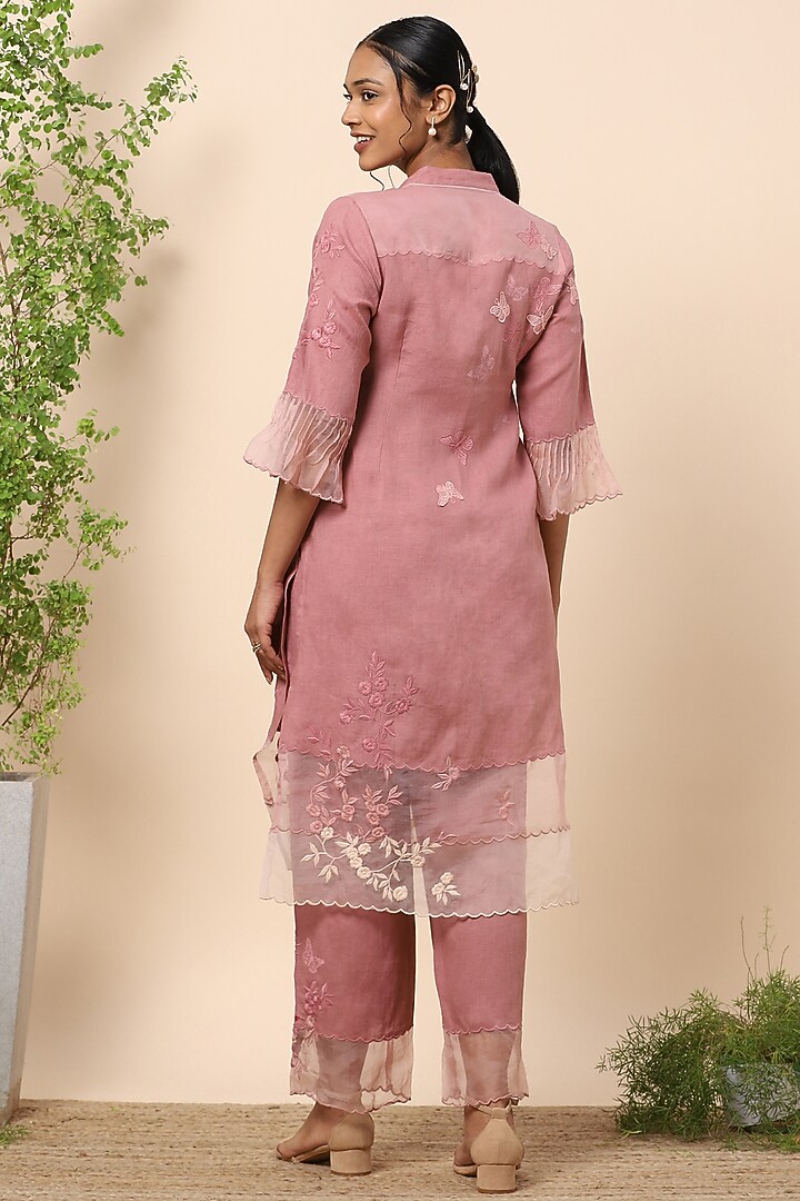 Blush Embroidered Pants by Kaveri at Pernia's Pop Up Shop