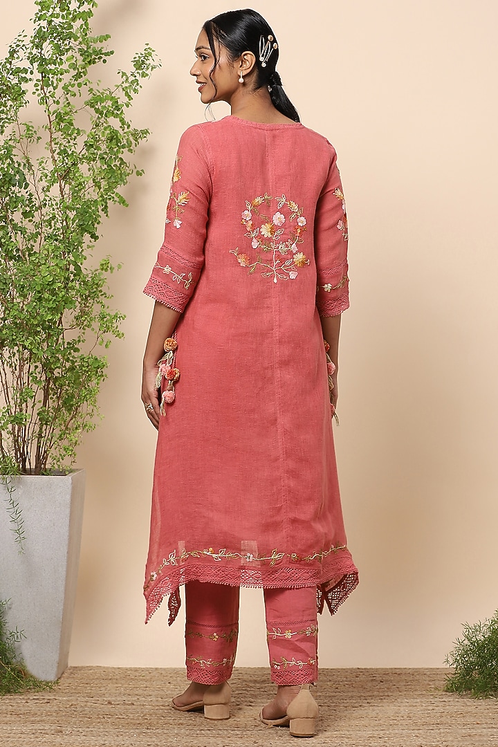 Apricot Embroidered Pants by Kaveri at Pernia's Pop Up Shop