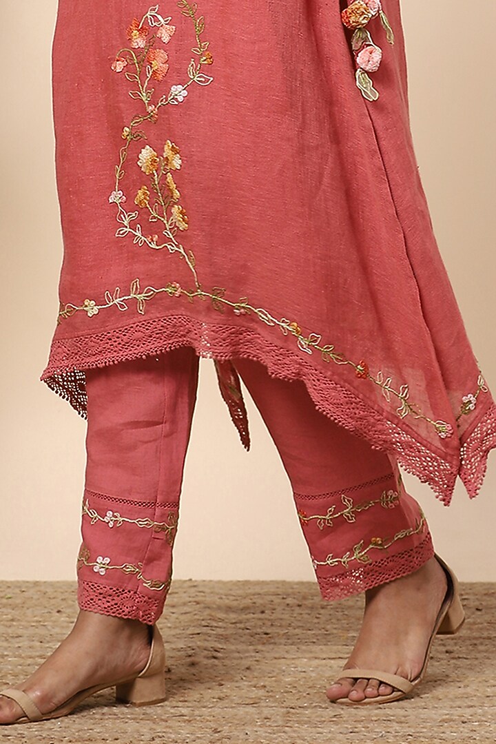 Apricot Embroidered Pants by Kaveri at Pernia's Pop Up Shop