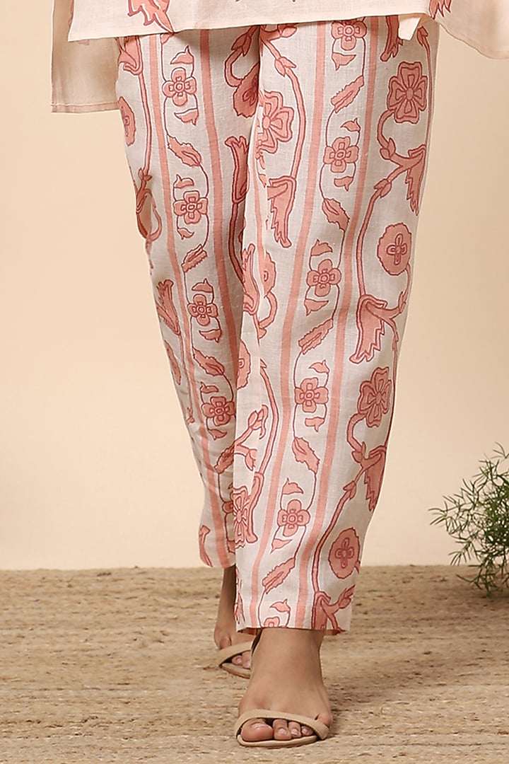 Nude Hand-Printed Pants by Kaveri at Pernia's Pop Up Shop