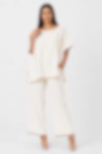 White Linen Blend Co-ord Set by Kaveri at Pernia's Pop Up Shop