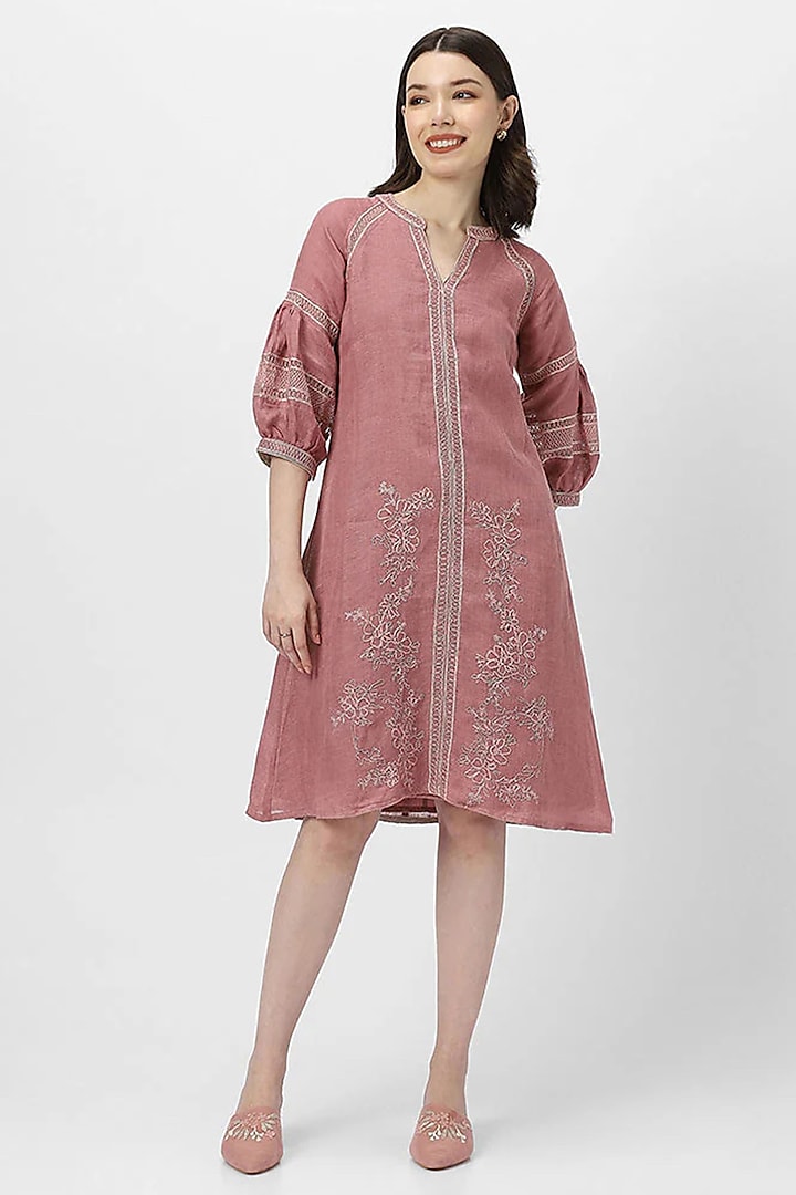 Mauve Linen Vacation Dress by Kaveri at Pernia's Pop Up Shop