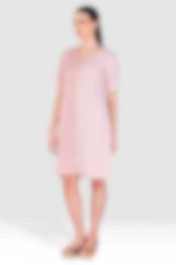 Shadow Rose-Colored & Blush Pink Linen Dress by Kaveri at Pernia's Pop Up Shop