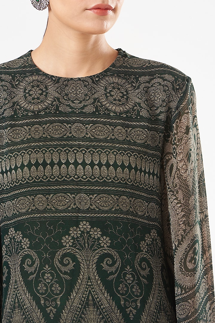 Emerald Green Printed Tunic Vacation Dress by Kartikeya at Pernia's Pop Up Shop