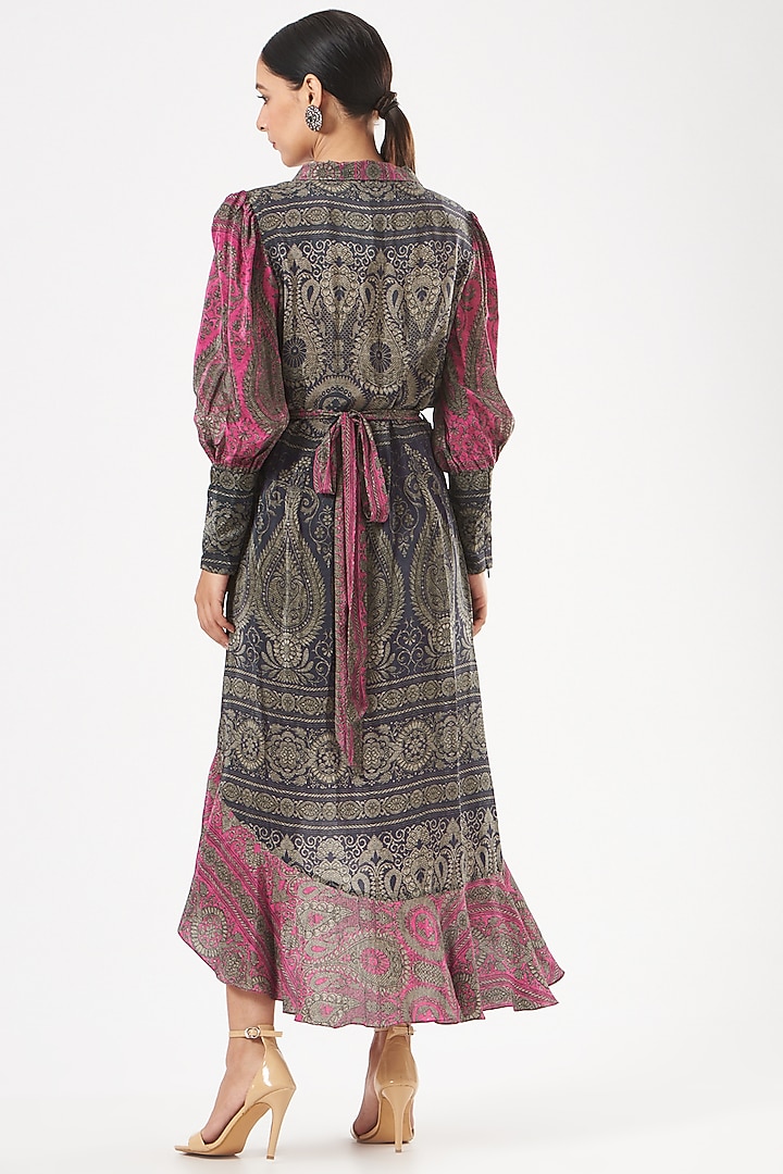 Multi-Colored Printed Wrap Vacation Dress by Kartikeya at Pernia's Pop Up Shop