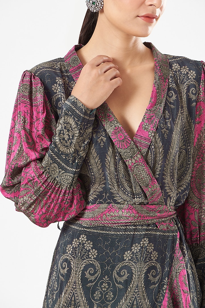 Multi-Colored Printed Wrap Vacation Dress by Kartikeya at Pernia's Pop Up Shop
