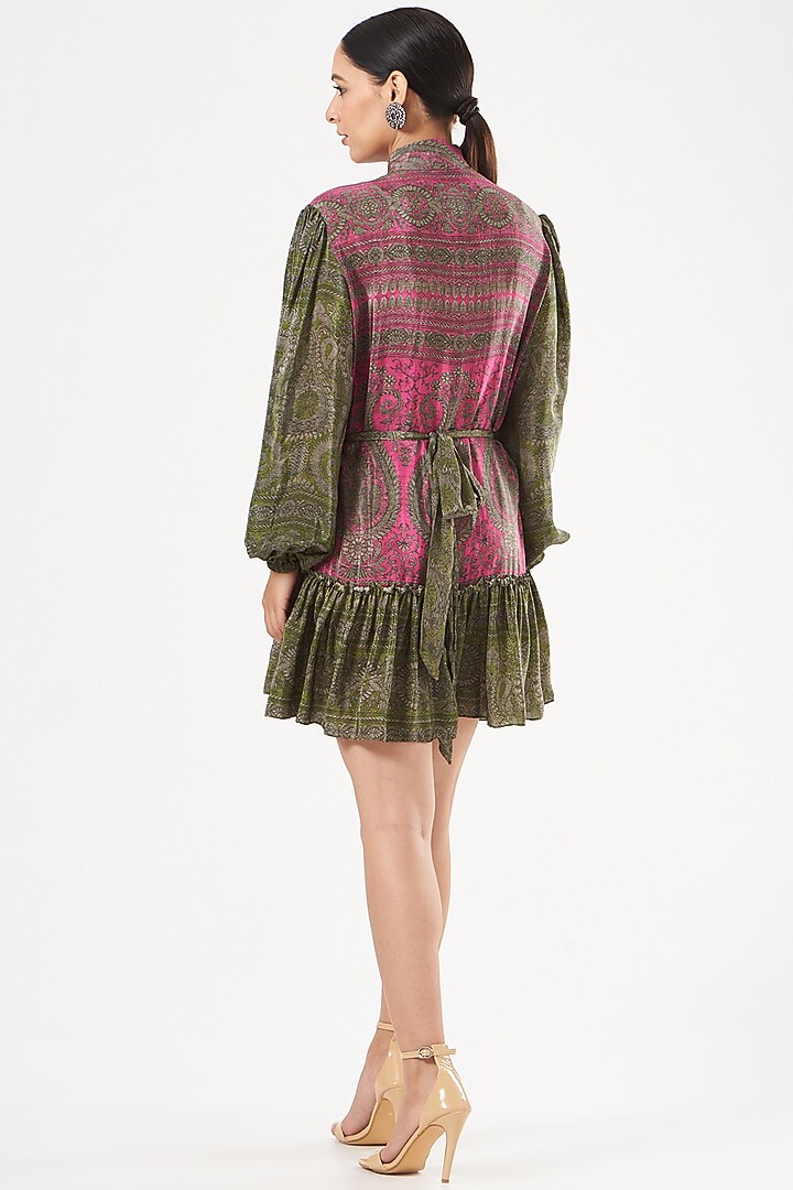 Multi-Colored Printed Frilled Vacation Dress by Kartikeya at Pernia's Pop Up Shop