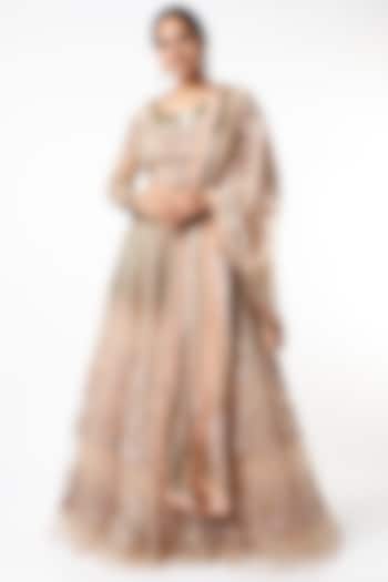 Soft Pink & Silver Embroidered Bridal Lehenga Set by Kartikeya at Pernia's Pop Up Shop