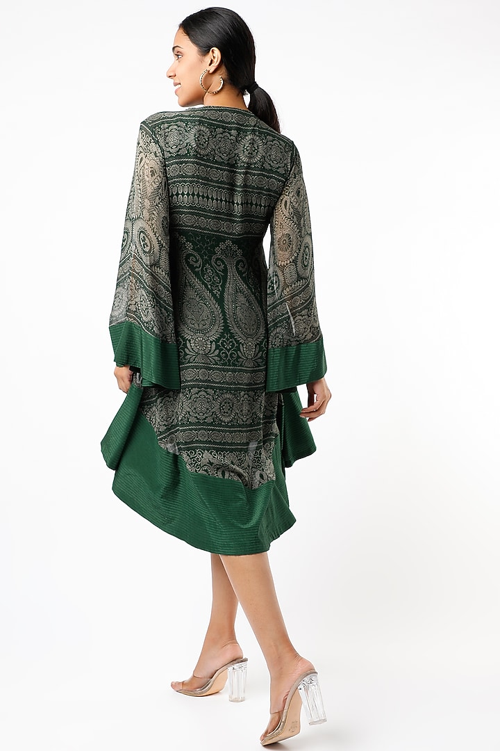 Emerald Green Digital Printed Vacation Dress by Kartikeya at Pernia's Pop Up Shop