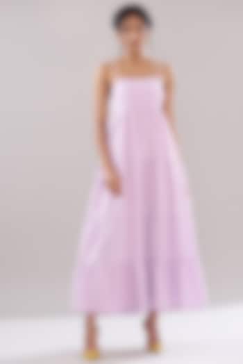 Light Lavender Cotton Linen Dress by Kyra By Bhavna