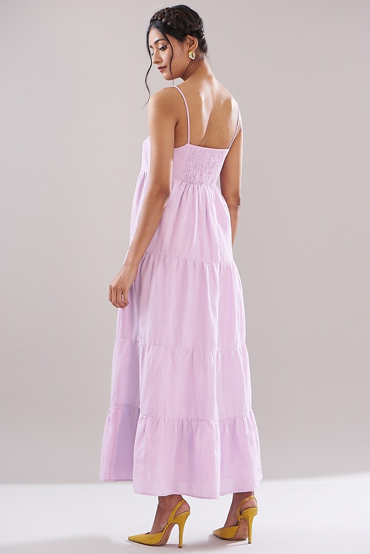 Light Lavender Cotton Linen Summer Dress by Kyra By Bhavna at Pernia's Pop Up Shop