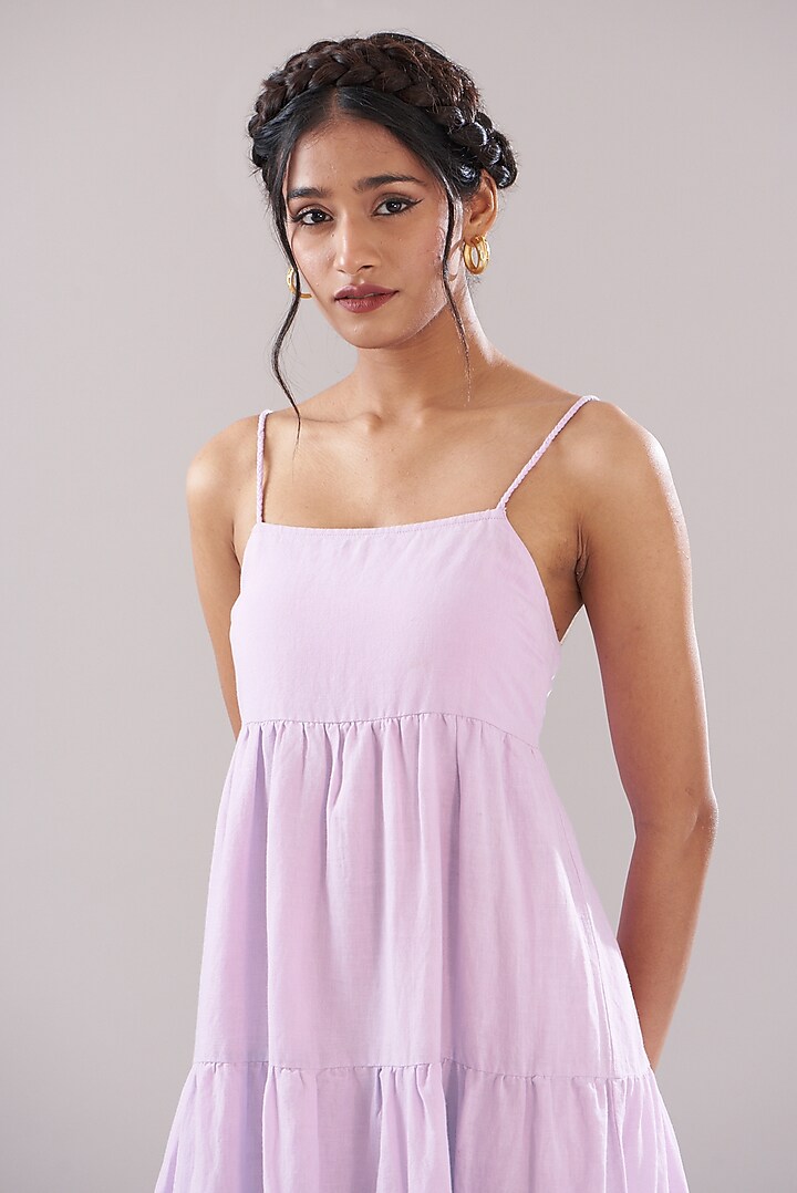 Light Lavender Cotton Linen Summer Dress by Kyra By Bhavna at Pernia's Pop Up Shop