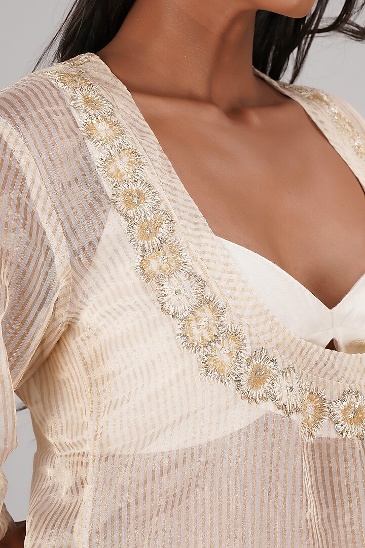White Embroidered Wedding Lehenga Set by Kyra By Bhavna at Pernia's Pop Up Shop