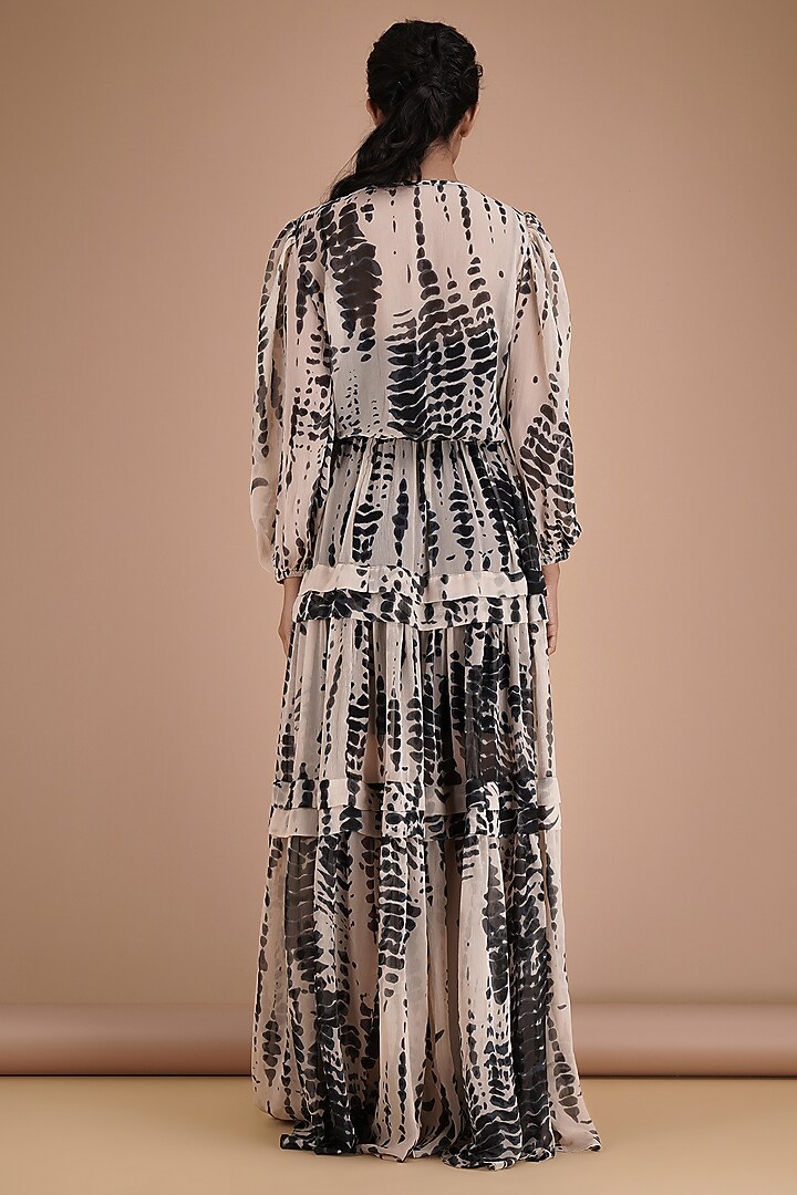 Black & Beige Tie-Dye Maxi Summer Dress by Kyra By Bhavna at Pernia's Pop Up Shop