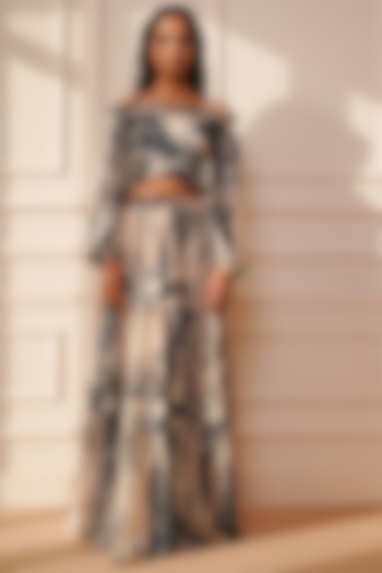 Black & Beige Printed Top by Kyra By Bhavna at Pernia's Pop Up Shop