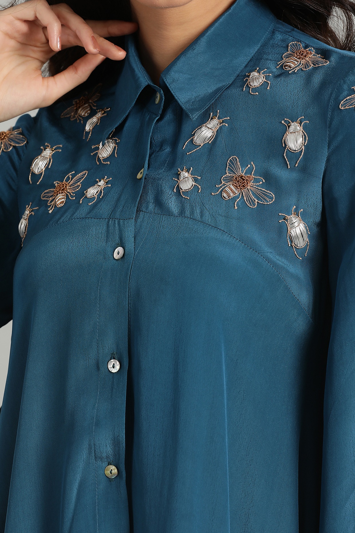 asymmetrical button down dress